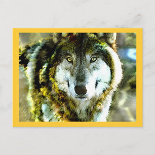 Holzwolf-Produkte von JungleWalk.com Postkarte