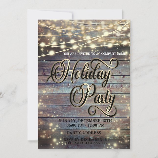 Holzwurzel beleuchtet Corporate Holiday Party Einladung (Vorderseite)