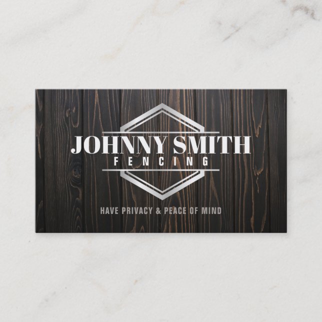 Holzzaun-Slogans Business Cards Visitenkarte (Vorderseite)