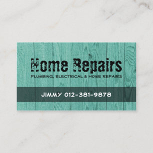 Holzzaun Türkis Business Card Visitenkarte