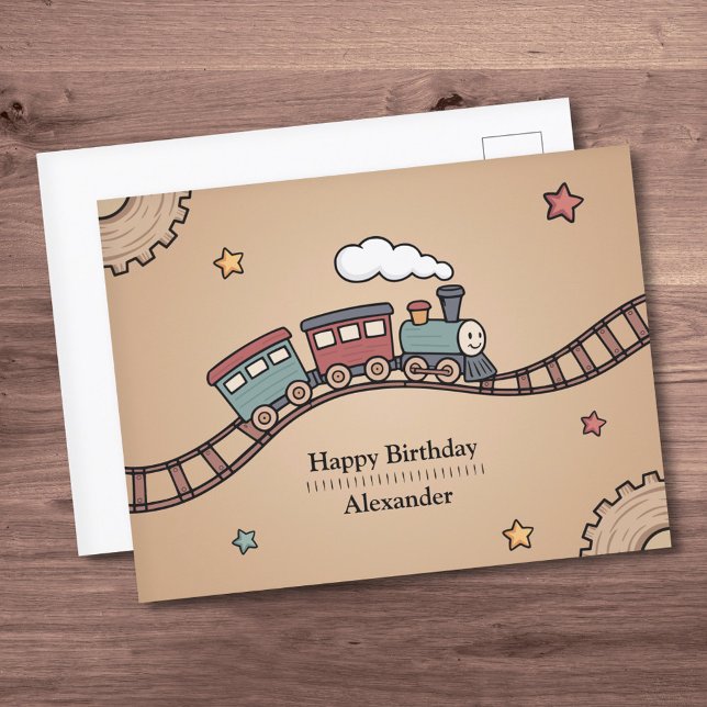 Holzzug Postkarte (Wooden Train Postcard)