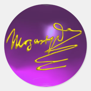 HOMAGE AN MOZART, lila Amethyste Runder Aufkleber