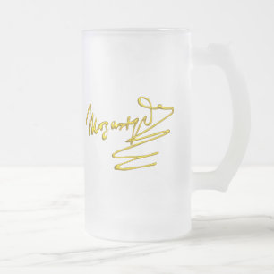 HOMAGE TO MOZART / 3D-GOLD-SIGNATUR DES COMPOSERS MATTGLAS BIERGLAS