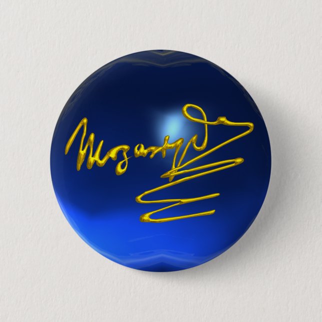 HOMAGE TO MOZART, blauer Saphir Button (Vorderseite)