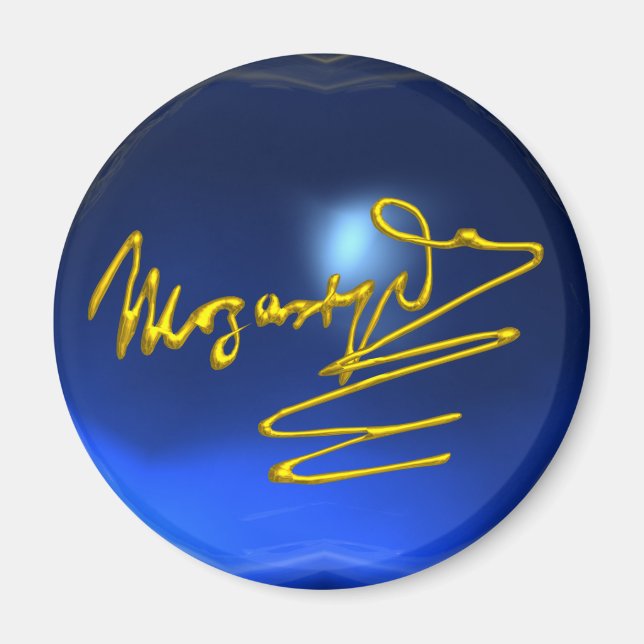 HOMAGE TO MOZART, blauer Saphir Magnet (Vorne)