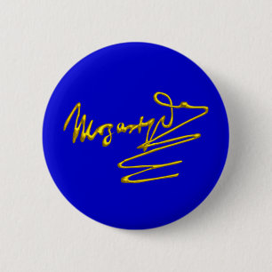HOMAGE TO MOZART Gold Signature of Composer Blue Button