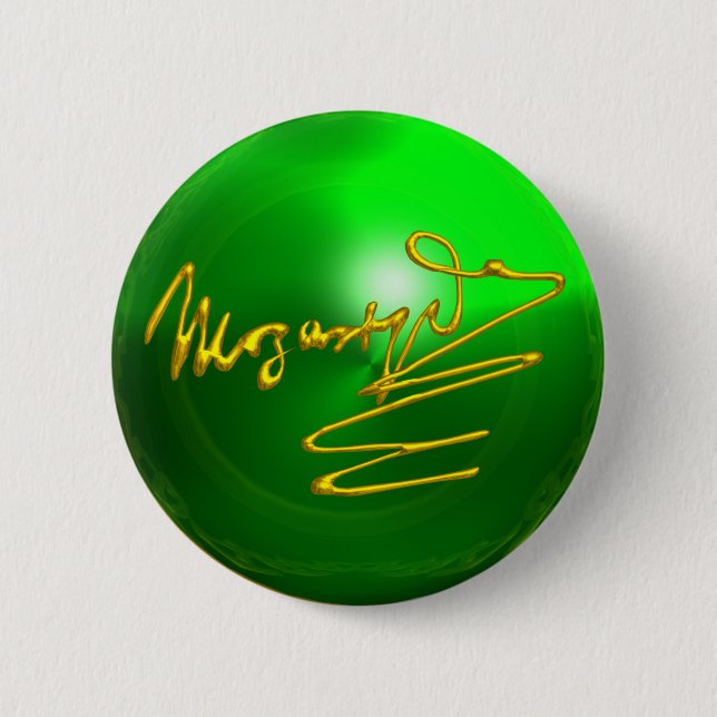 HOMAGE TO MOZART Gold Signature of Composer Green Button (Vorderseite)