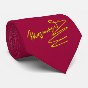 HOMAGE TO MOZART Gold Signature of Composer Red Krawatte