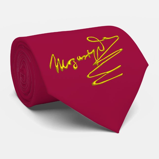 HOMAGE TO MOZART Gold Signature of Composer Red Krawatte (Gerollt)