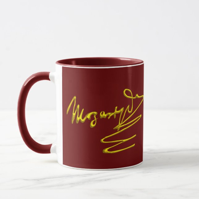 HOMAGE TO MOZART Gold Signature of Composer Red Tasse (Links)