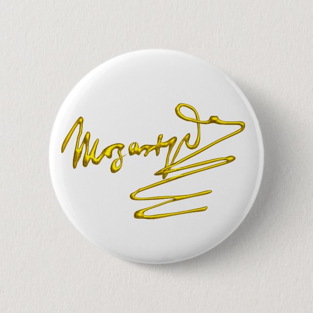 HOMAGE TO MOZART Gold Signature of Composer White Button (Vorderseite)