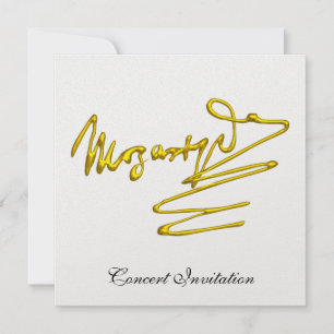 HOMAGE TO MOZART, GOLD SIGNATURE WHITE CONCERT EINLADUNG