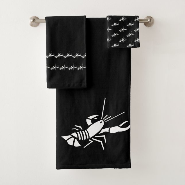 Homard Déco côtière noir et blanc (En situation)