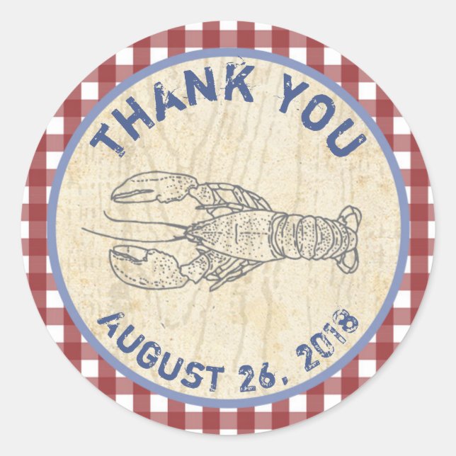 Homard merci les autocollants pour Seafood Boil (Devant)