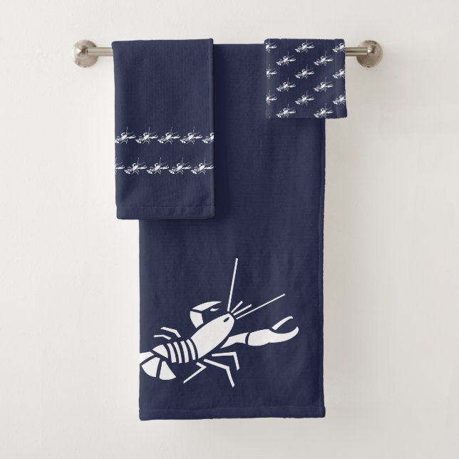 Homard Océan Bleu & blanc côtier déco (En situation)