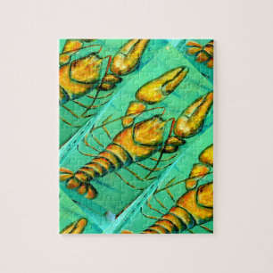 homard principal sur puzzle vert