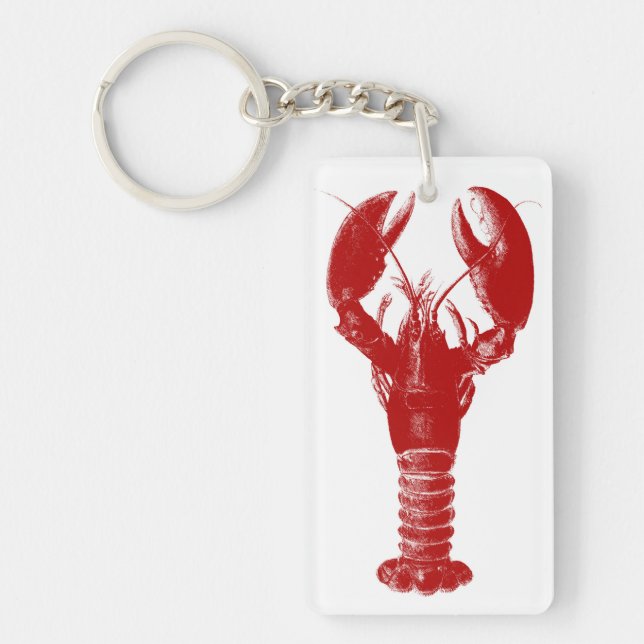 Homard rouge profond sur blanc (Devant)