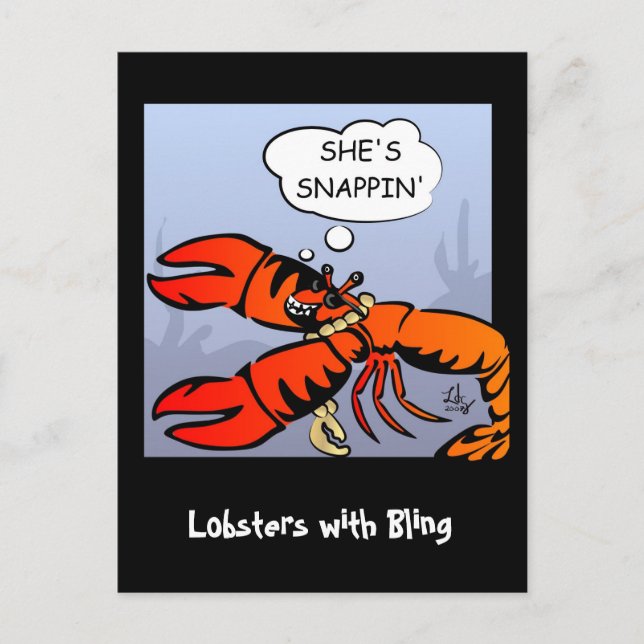Homards avec carte postale Bling (Devant)