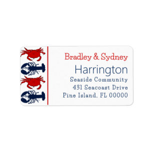 Homards Crabes Patriotique Grand Étiquette de adre
