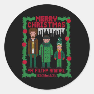Home Alone Frohe Weihnachten Ya Wet Ndits Hässlich Runder Aufkleber