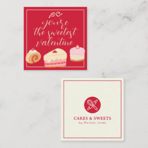 Home-Bäckerei-Gebäck-Torten-Süßester-Valentins-Log Mitteilungskarte