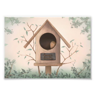 Home Birdie - Waldvogelhaus 5x7 Druck