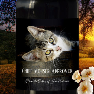 Home Brew Funny Cat Wine Étiquette