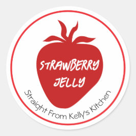 Home Canning Business Strawberry Jelly Jam Label Runder Aufkleber