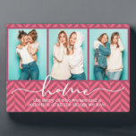Home Family Sayings Modern Typography Three Photo Fotoplatte<br><div class="desc">This modern design features three of your favorite photos with the text "home - the story of who we are and a collection of all the things we love" in modern typography #photo #photogifts #gifts #gift #giftsforher #girly #family #home #birthdaygifts #holidaygifts #christmasgifts #personalizedgifts</div>