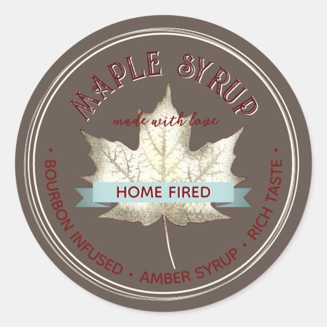 HOME FIÉE avec amour MAPLE SYRUP ÉTIQUETTE CADEAU (Devant)