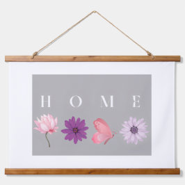 Home Floral and Butterfly design Wandteppich Mit Holzrahmen