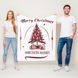 Home For the Holidays Vintage Design Fleecedecke
