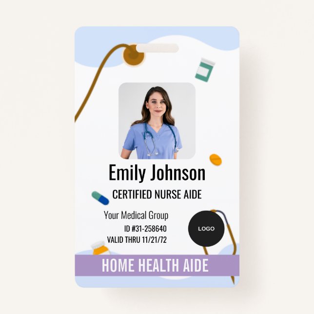 Home Health Aide / Certified Nurse Aide Photo ID Ausweis (Vorderseite)