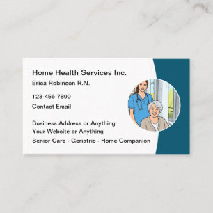 Home Health Medica Krankenschwester Geschäftskarte Visitenkarte