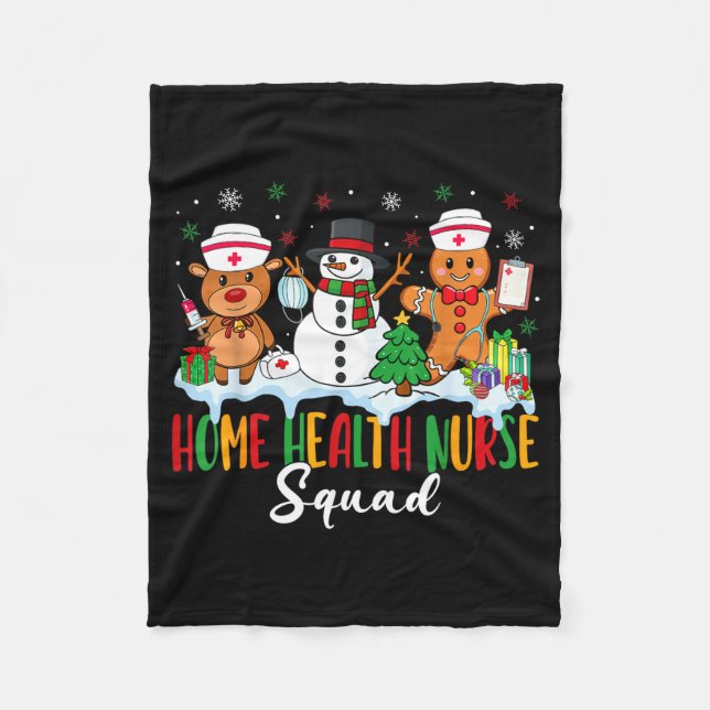 Home Health Nurse Squad Reindeer Gingerbread Chris Fleecedecke (Vorderseite)