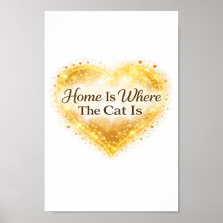 Home Is Where the Cat Is Printable Wall Art Poster