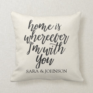 HOME IS WHEREEVER I'M WITH YOU PERSONALIZED KISSEN