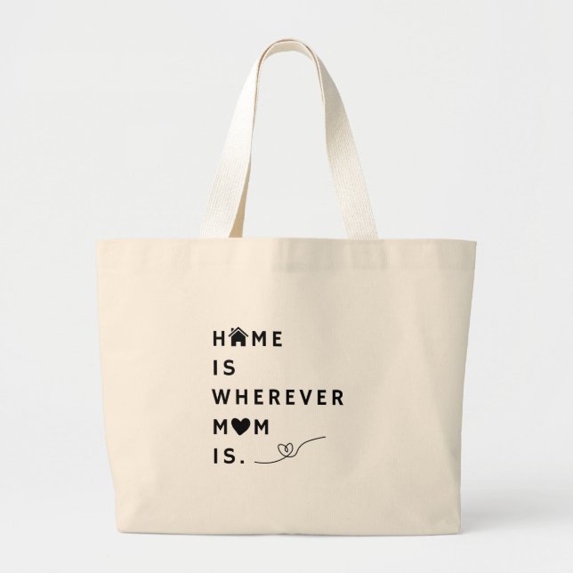 Home Is Wherever Mom Is – Gift For Mom Jumbo Stoffbeutel (Vorne)