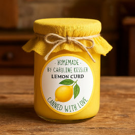 Home Made Lemon Curd Canning Label Sheet Runder Aufkleber