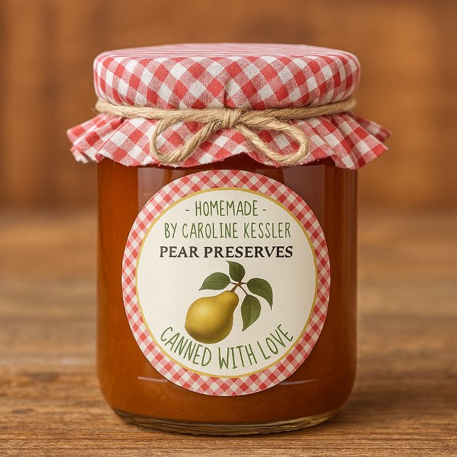 Home Made Pear Preserves Canning Label Sheet Runder Aufkleber (Von Creator hochgeladen)