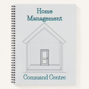Home Management Kommandozentrale Blaupausen-Ordn Notizbuch