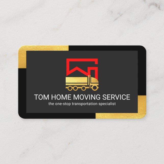 Home Movers On Black Gold Corners Visitenkarte (Vorderseite)