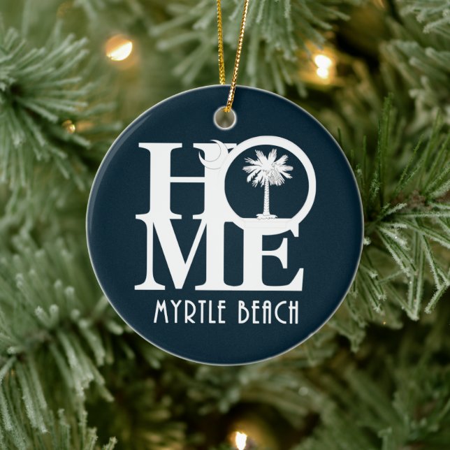 HOME Myrtle Beach South Carolina Keramik Ornament (Baum)
