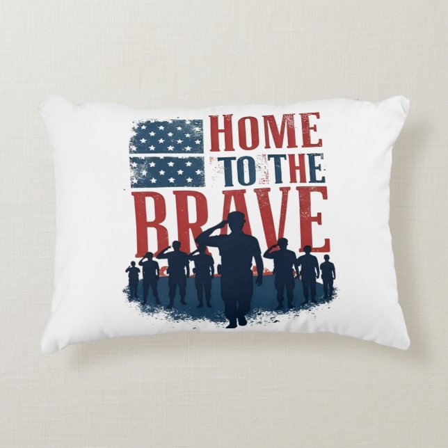 Home of the Brave Salute Tee Dekokissen (Vorderseite)