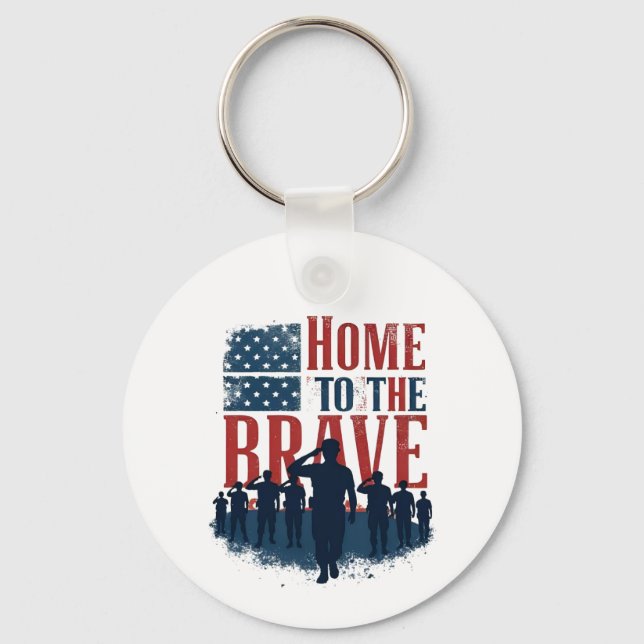 Home of the Brave Salute Tee Schlüsselanhänger (Vorderseite)