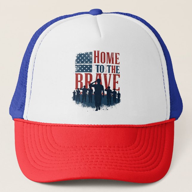 Home of the Brave Salute Tee Truckerkappe (Vorderseite)