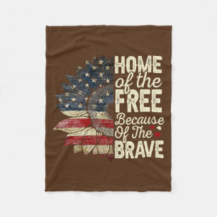 Home Of The Free Beursache Of The Brave Sunflower Fleecedecke