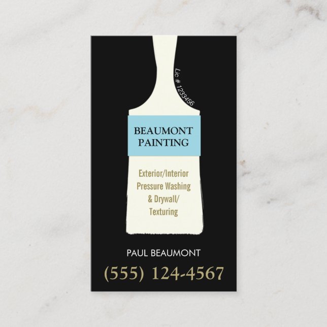 Home Painter Brush Business Card Visitenkarte (Vorderseite)