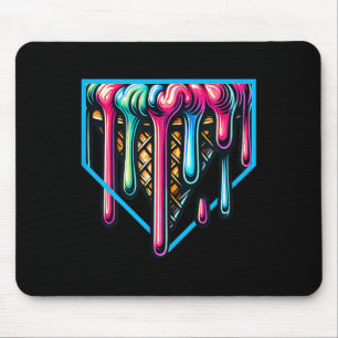 Home-Plate-Tropf-Eiscreme für Softll- und Sell-Fan Mousepad