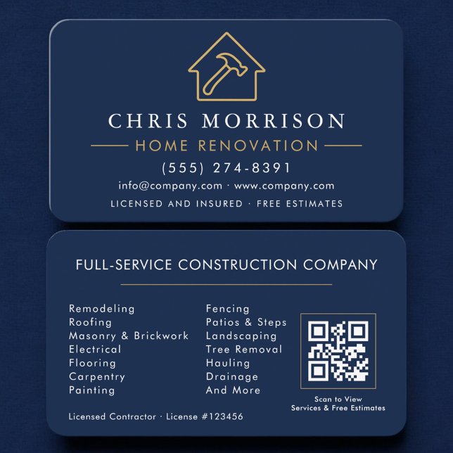 Home Renovation QR Code Professional Visitenkarte (Von Creator hochgeladen)